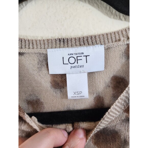 LOFT Leopard Print Cardigan - Brown and Cream - Picture 4 of 5